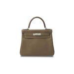 HERM�S MASTER KELLY 25 ELEPHANT GRAY SILVER BUCKLE (25*17*7cm)