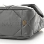 CHANEL LAMBSKIN QUILTED MEDIUM CHANEL 19 FLAP GREY AS1160 (26*16*9cm) - Image 5