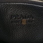 PRADA VITELLO DAINO SOFT PERFORATED LOGO TOTE BLACK (30*20*13cm) - Image 5