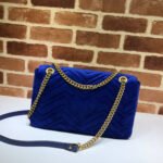 Gucci GG Marmont Velvet Small Shoulder Bag 443496 Blue - Image 4