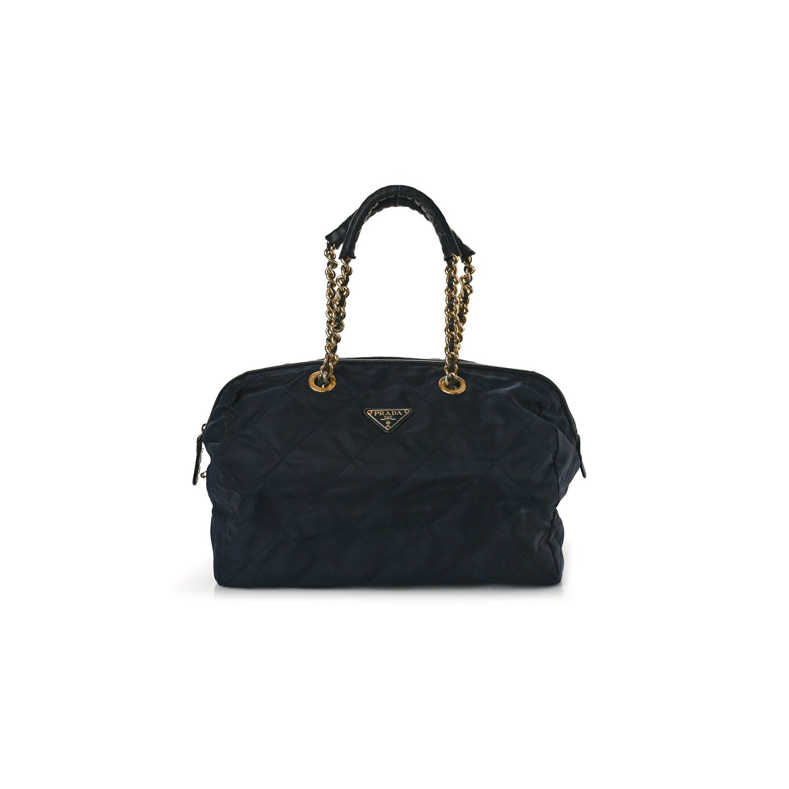 567f36de5ec84047efcdaea6e74f24705e45b818 PRADA NYLON TESSUTO IMPUNTU QUILTED SHOULDER BAG NAVY (34*20*17cm) - Image 1