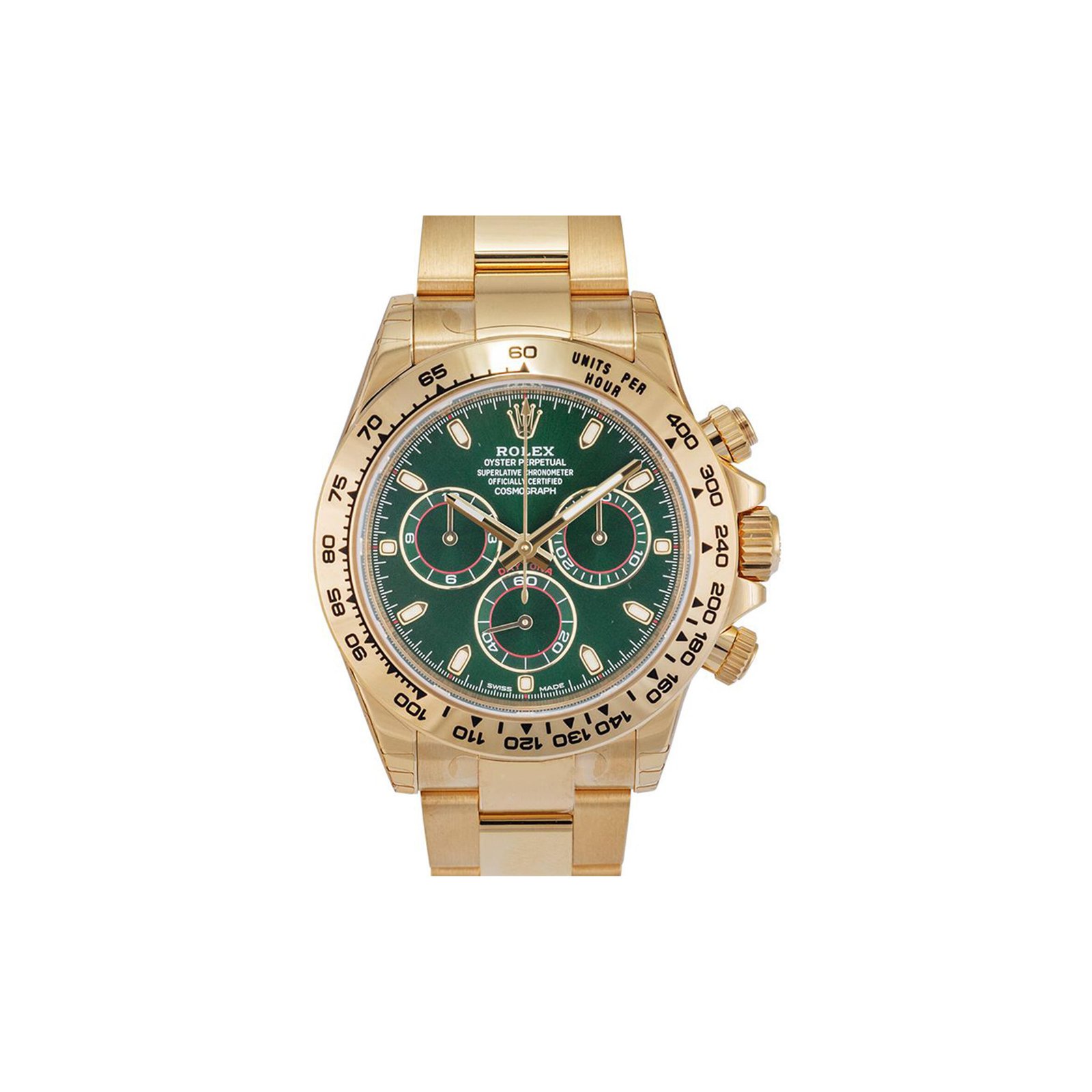 56e64c309b1ec6d7e9fc8aaf3f7030959059cb48 ROLEX DAYTONA GREEN DIAL YELLOW GOLD AUTOMATIC 40MM WATCH 116508 - Image 1