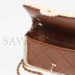 CHANEL SHEARLING LAMBSKIN & GOLD-TONE METAL FLAP BAG AS5148 (18*12*6cm) - Image 4