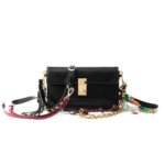 PRADA SOFT SOUND SMALL LEATHER SHOULDER BAG WITH CHARMS 1BD379 (24*13.5*5cm)