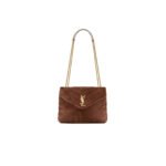 YSL LOULOU SMALL CHAIN BAG IN SUEDE 494699320025 (23*17*9cm)