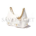 CHANEL MAXI HOBO BAG�SHINY LAMBSKIN & GOLD-TONE METAL�WHITE AS5302 (35*27*18cm) - Image 2