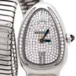 BVLGARI DIAMOND PAVE 18K WHITE GOLD SERPENTI TUBOGAS WOMEN'S WRISTWATCH 102005 - Image 4
