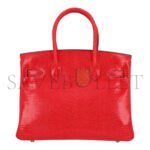 HERM�S MASTER BIRKIN 30 LIZARD RED GOLD BUCKLE H028352CA53 (30*22*16cm) - Image 2