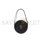 YSL ROUND BAG IN RAFFIA AND VEGETABLE-TANNED LEATHER 744292GAADR1000 (21.5*21.5*4.5cm) - Image 2