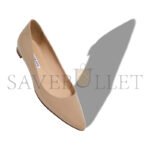 MANOLO BLAHNIK BBFLAT LIGHT BEIGE PATENT LEATHER POINTED TOE FLAT PUMPS 9XX-0545-0010 - Image 3