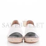 CHANEL LAMBSKIN ESPADRILLES WHITE BLACK G29762 - Image 2
