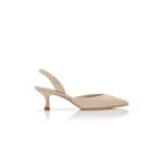 MANOLO BLAHNIK CAROLYNE LIGHT BEIGE SUEDE SLINGBACK PUMPS 9XX-0401-0015