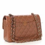 CHANEL LAMBSKIN QUILTED SMALL DOUBLE FLAP BROWN AS1117 (23*14.5*6cm) - Image 3