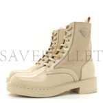 PRADA SPAZZOLATO RE-NYLON METAL TRIANGLE LOGO WOMENS 50MM COMBAT BOOTS 39.5 DESERTO - Image 2