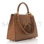 HERM�S MASTER KELLY 25 OSTRICH LEATHER VELVET GREEN AND ROYAL BLUE BRUSHED GOLD BUCKLE (25*17*7cm) - Image 3