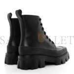 PRADA VITELLO MENS LUG SOLE 45MM COMBAT BOOTS 9 BLACK - Image 4