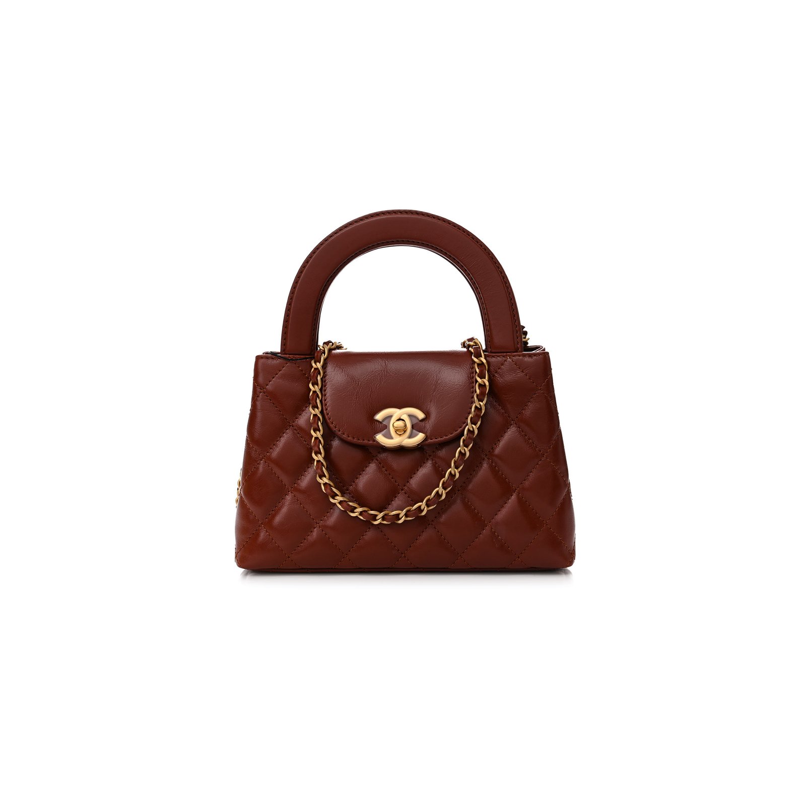 5d95338d936e4f0c07ee80335c310d41e1b6eccb CHANEL SHINY AGED CALFSKIN QUILTED NANO KELLY SHOPPER AS4416 (19*13*7cm) - Image 1