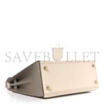 HERM�S MASTER EPSOM KELLY 25 MILKSHAKE WHITE WITH ELEPHANT GRAY (25*17*7cm) - Image 4