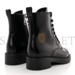 PRADA SPAZZOLATO CHOCOLATE 50MM COMBAT BOOTS 36 BLACK - Image 2