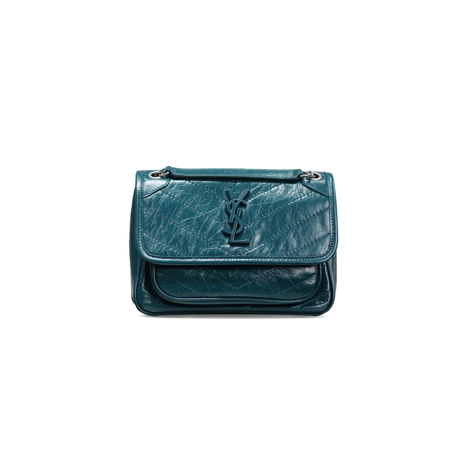 5e17e3043cb739675656e6cee9bae1921f5f0a8e YSL NIKI BABY CHAIN BAG IN CRINKLED VINTAGE LEATHER 633151200415 (21*16*7.5cm) - Image 1