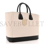 PRADA SAFFIANO MEDIUM BI-COLOR TOP HANDLE TOTE BLACK TALCO (36*30*15cm) - Image 2
