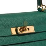 HERM�S KELLY 25 MALACHITE GREEN GOLD BUCKLE (25*17*7cm) - Image 5