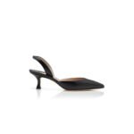 MANOLO BLAHNIK CAROLYNE BLACK NAPPA LEATHER SLINGBACK PUMPS 9XX-0478-0012