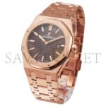 AUDEMARS PIGUET ROYAL OAK LADIES 33MM ROSE GOLD BRACELET WITH BROWN DIAL WATCH 67650OR.OO.1261OR.01 - Image 2