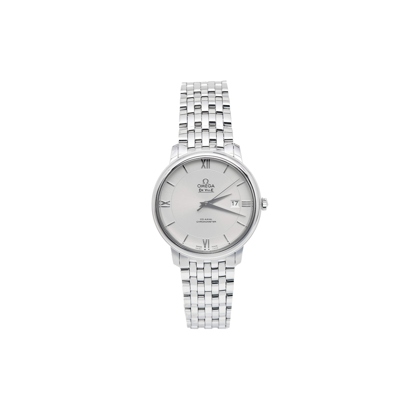 5fe510c191ee64c1f6abac0f9f02068fc5363c9f OMEGA SILVER STAINLESS STEEL DE VILLE PRESTIGE WATCH 424.10.40.20.02.003 - Image 1