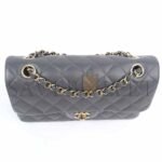 CHANEL DOUBLE FLAP MEDIUM DARK GREY AS1117 (23*14.5*6cm) - Image 4