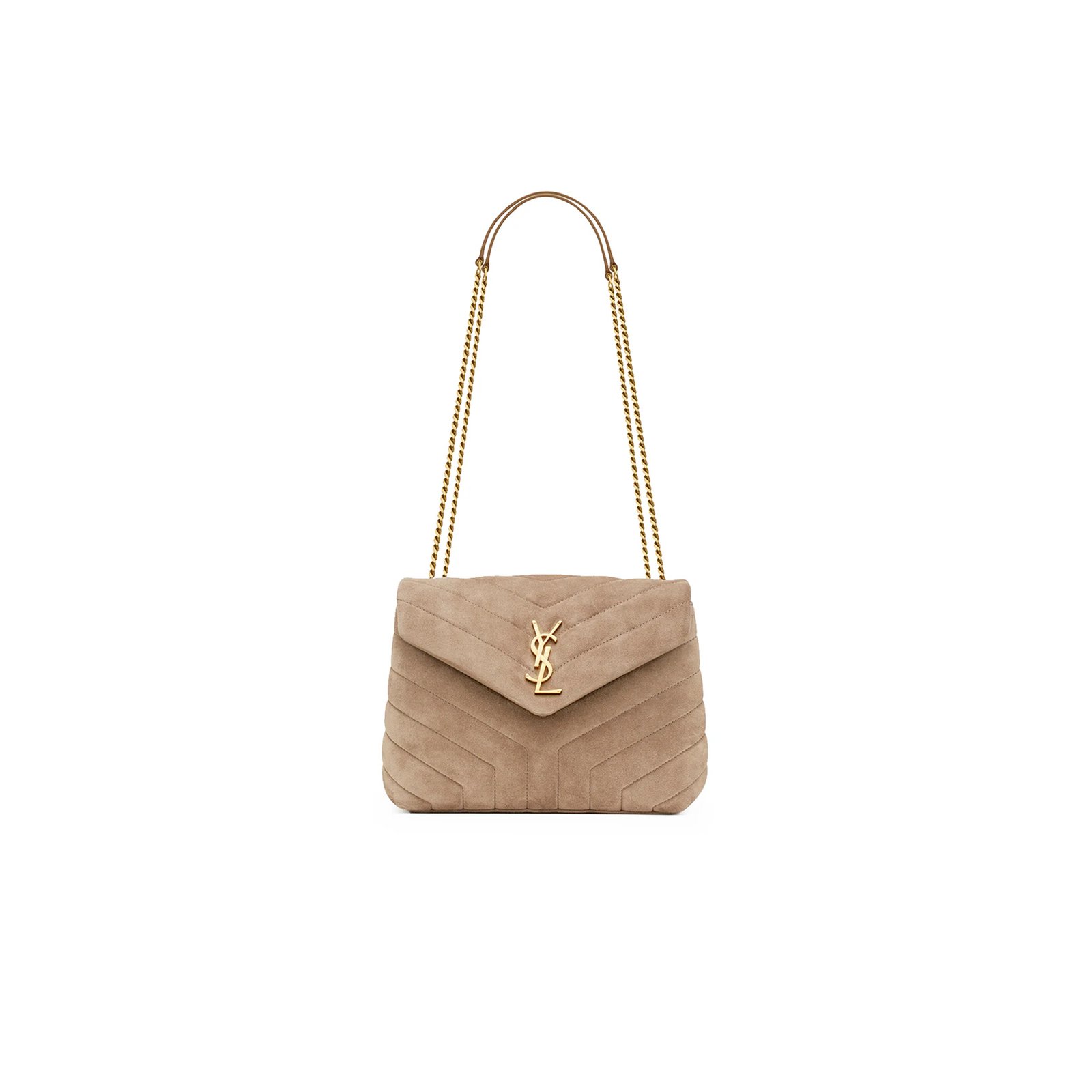 62507b01f4f8a2ce9957bf3a1fef145a094d6ea1 YSL LOULOU SMALL CHAIN BAG IN SUEDE 4946991U8612346 (23*17*9cm) - Image 1