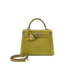 HERM�S MASTER KELLY 28 LIZARD SKIN ANISE GREEN GOLD BUCKLE HARDWARE (28*22*10cm)