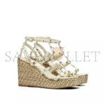 VALENTINO ROCKSTUD CALFSKIN WEDGE SANDAL WITH STRAPS 95MM 5W2S0F95EMP_I16 - Image 2