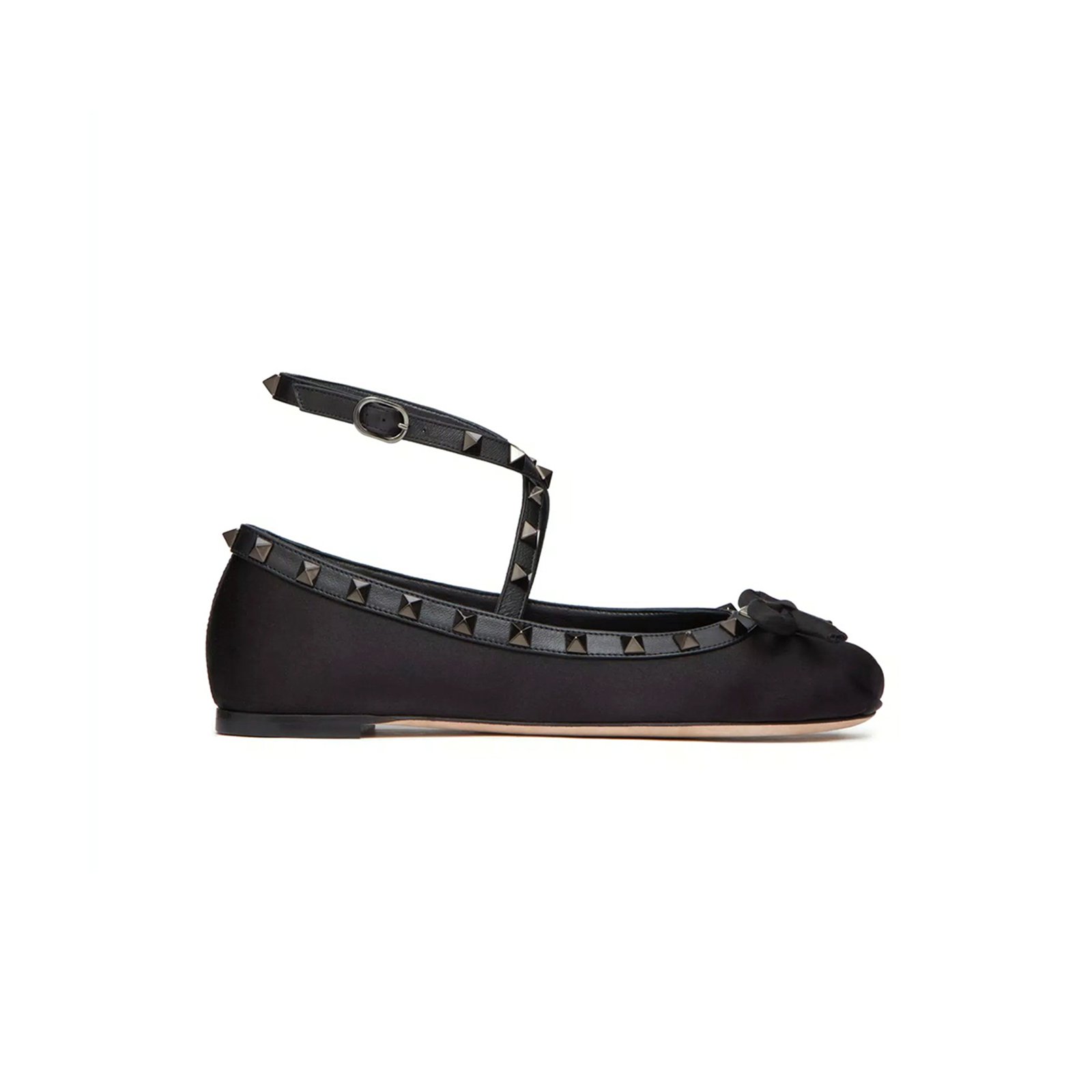 6368d3f4e4b2a628e760b8f9483b9e93206e3dcb VALENTINO ROCKSTUD SATIN BALLERINA WITH TONE-ON-TONE STUDS 5W2S0HB6EQL_0NO - Image 1