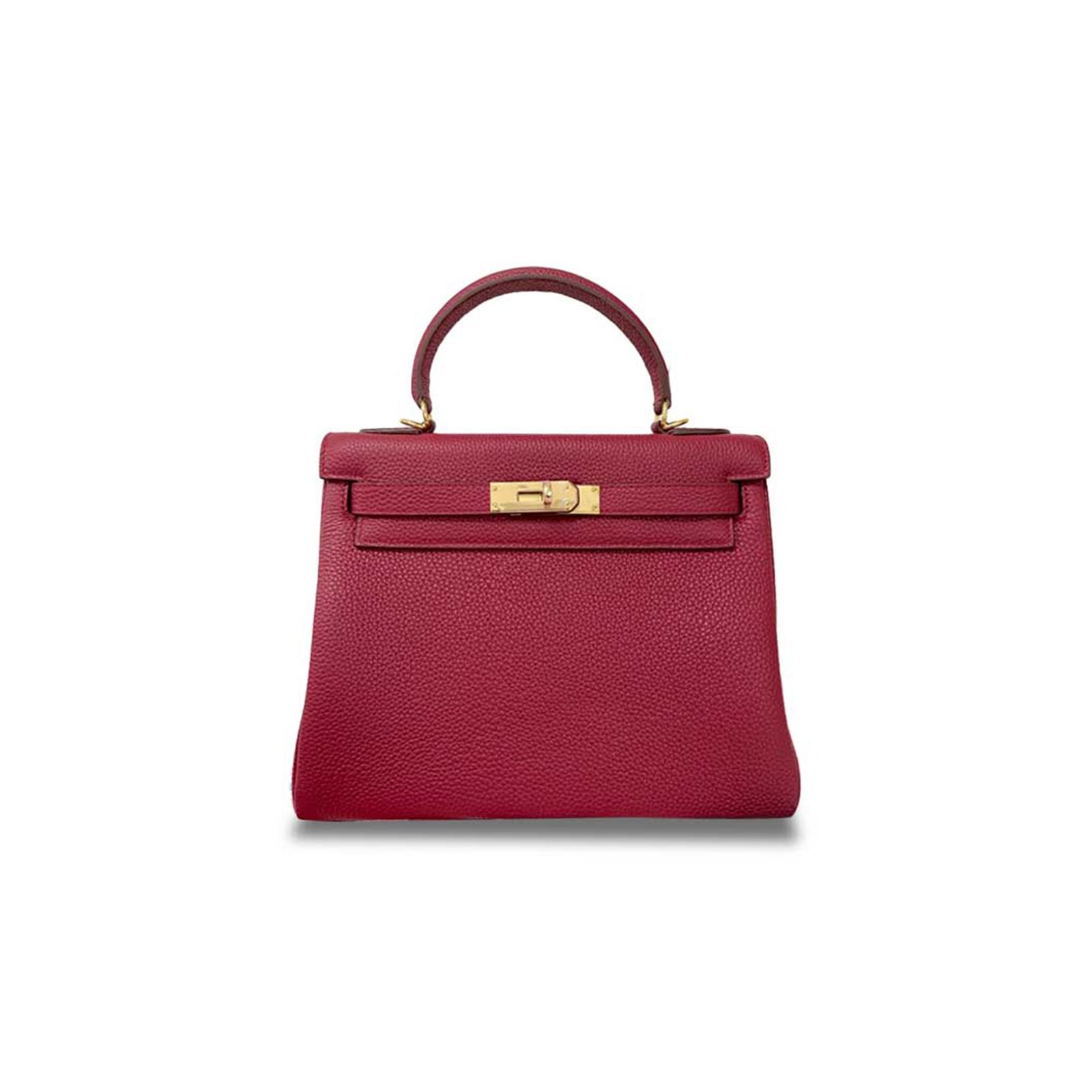 638657dbfb87a1604094bdf95836265597afece3 HERM�S MASTER KELLY 25 TOGO POMEGRANATE RED GOLD BUCKLE (25*17*7cm) - Image 1