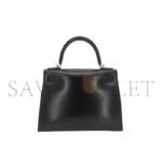 HERM�S MASTER KELLY 28 SELLIER BLACK BOX CALF LEATHER PALLADIUM HARDWARE (28*22*10cm) - Image 3
