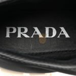 PRADA RE-NYLON GABARDINE TRIANGLE LOGO DOUBLE WHEEL 50MM SNEAKERS 38 BLACK - Image 5