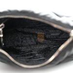 PRADA TESSUTO NYLON QUILTED PATCHWORK RE-EDITION HOBO BAG BLACK (24*20*7cm) - Image 5