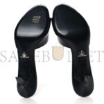 PRADA SPAZZOLATO LOGO 75MM SLIDE SANDALS 40 BLACK - Image 5