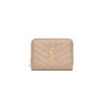YSL CASSANDRE MATELASS� COMPACT ZIP AROUND WALLET IN GRAIN DE POUDRE LEATHER�668288BOW012721 (12*10*3cm)