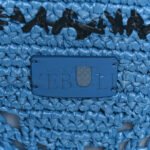 PRADA RAFFIA EMBROIDERED LOGO SHOPPING TOTE BAG CELESTE (50*41*19cm) - Image 4