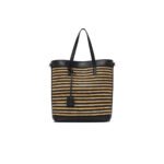 YSL SHOPPING SAINT LAURENT TOY IN RAFFIA AND LEATHER 6003077088 (25*28*8cm)