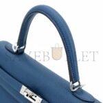 HERM�S MASTER KELLY 25 DARK BLUE TOGO CALFSKIN SILVER BUCKLE (25*17*7cm) - Image 4