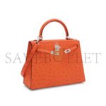 HERM�S MASTER OSTRICH ORANGE KELLY 25 WITH PALLADIUM HARDWARE (25*17*7cm) - Image 2