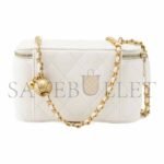 CHANEL LITTLE GOLDEN BALL SHEEPSKIN BOX BAG SHOULDER BAG CROSSBODY BAG REGULAR WOMEN'S WHITE (17*9.5*8cm) - Image 3