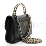 CHANEL CAVIAR QUILTED CHAIN TOP HANDLE WITH CHAIN BLACK (18*10*4cm) - Image 3