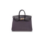 HERM�S MASTER BIRKIN 25 CROCODILE AND TOGO LEATHER GRAPE PURPLE GOLD BUCKLE H076216CK19 (25*20*13cm)
