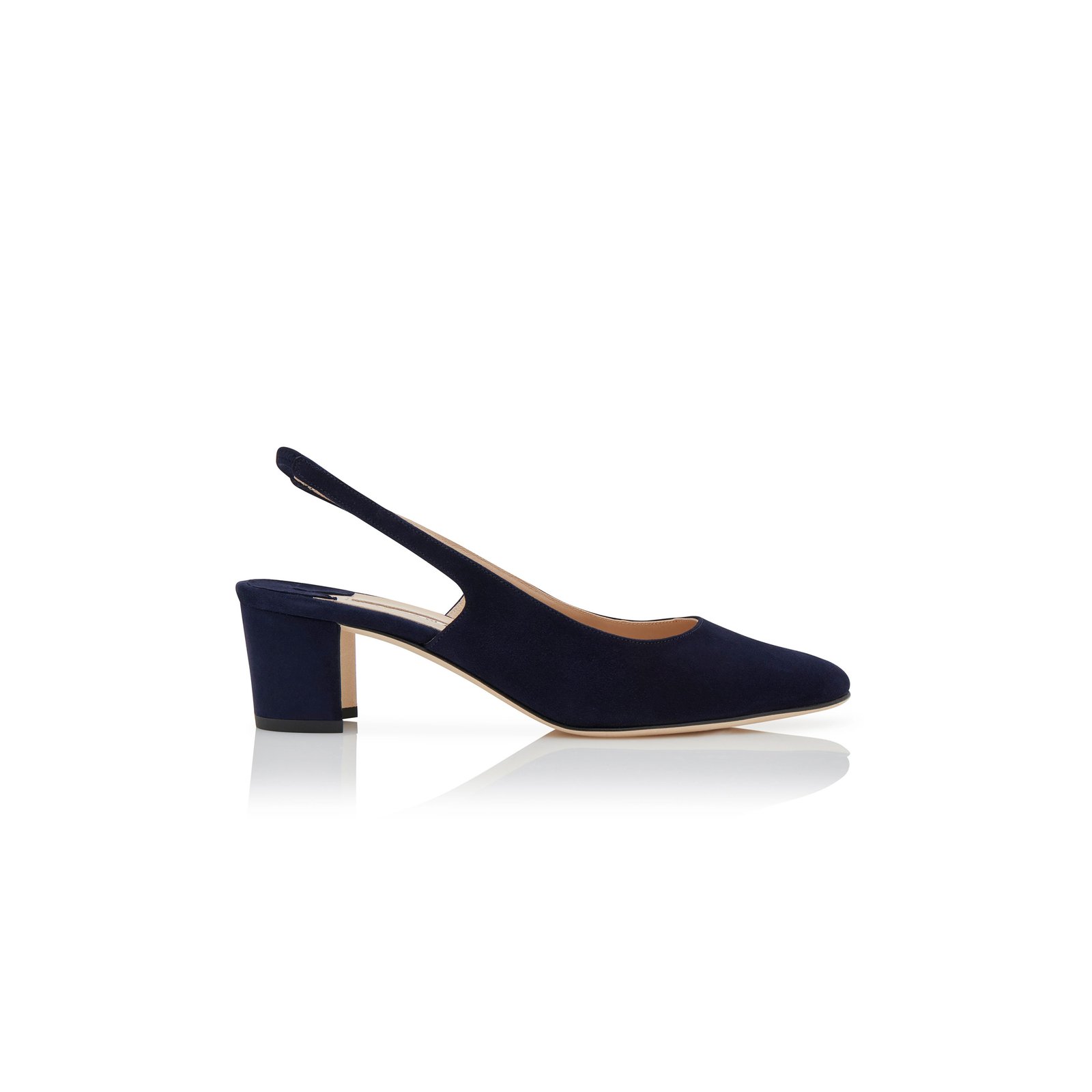 6b53e35c2318a8bc6f66903d9279f0ac9f0d9cae MANOLO BLAHNIK ALLURASAN NAVY BLUE SUEDE SLINGBACK PUMPS 121-1799-0007 - Image 1