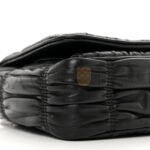 PRADA NAPPA GAUFRE FLAP SHOULDER BAG BLACK (20*13*8cm) - Image 4