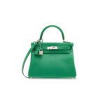 HERM�S MASTER A CACTUS EVERCOLOR LEATHER RETOURN� KELLY 25 WITH PALLADIUM HARDWARE (25*17*7cm)